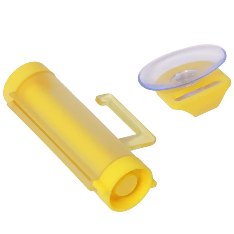Yellow Пластиковые Крючки для стены прокатки диспенсер для зубной пасты трубки партнера присоски подвесные держатели наборы для ванной комнаты - Цвет: Yellow