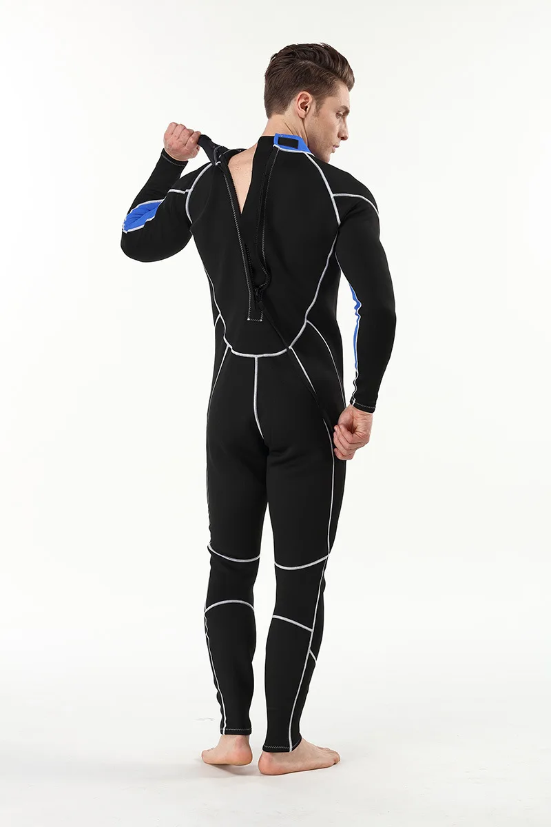 2mm Men Women wetsuit Long sleeved one piece Swimsuit neoprene Triathlon Diving suit Super Elastic Surf wet suit for cold water