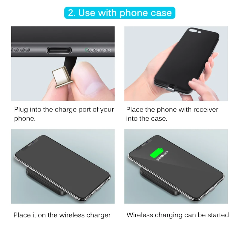 Qi Беспроводное зарядное устройство приемник для iPhone 5S SE 7 6 6s Plus Универсальный беспроводной зарядный Модуль приемника для телефона Micro USB Type-C