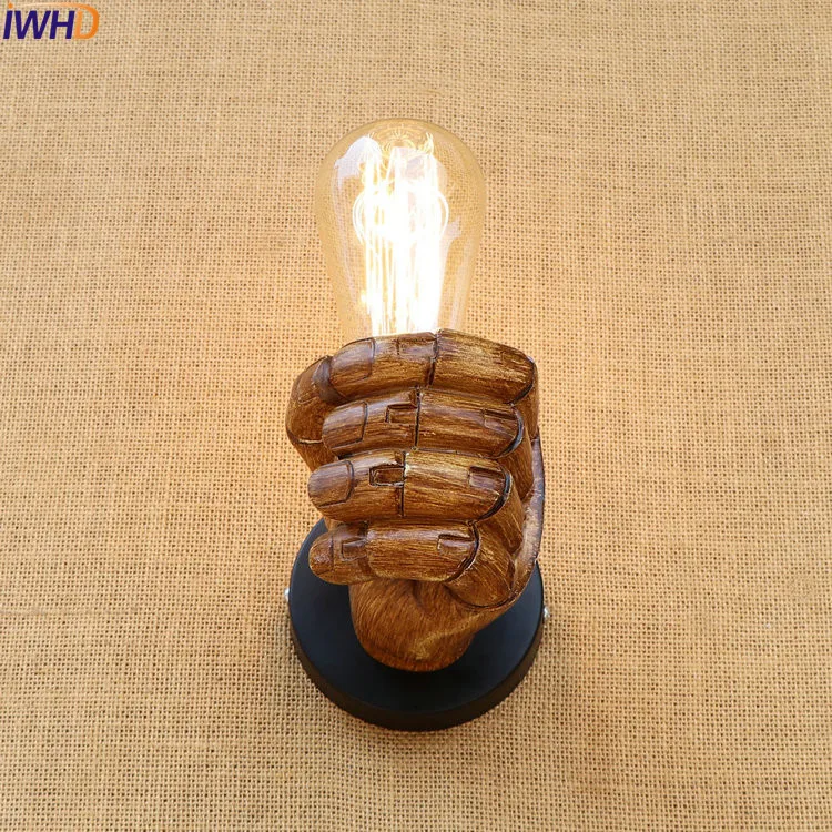 IWHD светодиодный настенный светильник из смолы винтажный для спальни лестницы