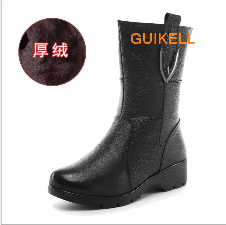 GUIKELL/2017 женские ботинки из натуральной кожи в винтажном стиле на плоской подошве