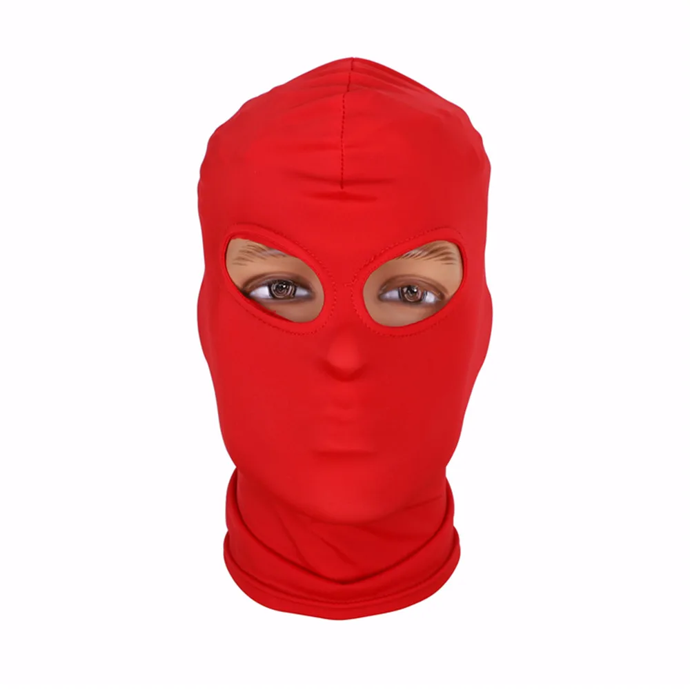 red 2 Велосипедная шапка с акриловым двойным слоем, вязаная маска для лица, Балаклава, шапка, лыжный армейский чулок, зимняя шапочка-бини с капюшоном - Цвет: red 2