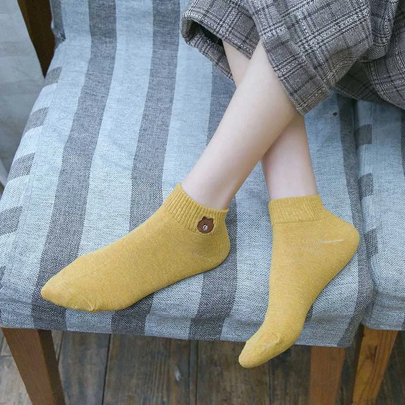 Новинка Однотонные короткие носки с закрытым носком для отдыха Удобные дышащие