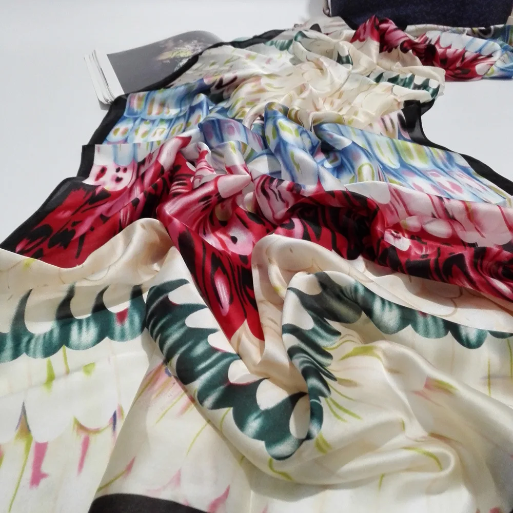 Фертифульный шелковый шарф с принтом крыла шарфы платок хиджаб роскошный бренд