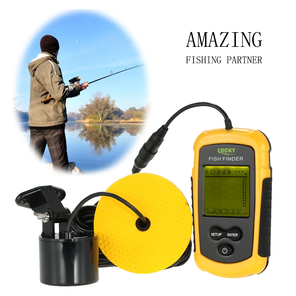 LUCKY Fishing Finder Sonar Alarm эхолот преобразователь датчик глубины круглый гидролокатор