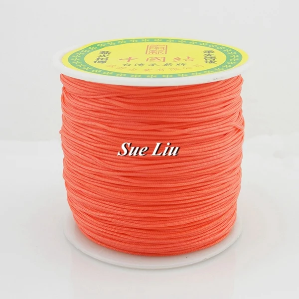 Dk Coral Pink CX184 0,8 мм 49-цвет нейлоновый шнур нить китайский узел макраме шнур браслет плетеный шнур кисточки вышивка бисером нить-100 м/катушка - Цвет: Dk Coral Pink CX184