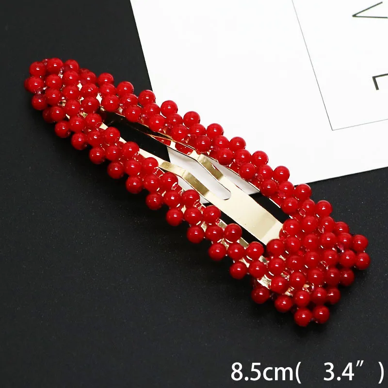 1 шт. для женщин модная одежда девочек красного цвета с жемчужинами заколки волос