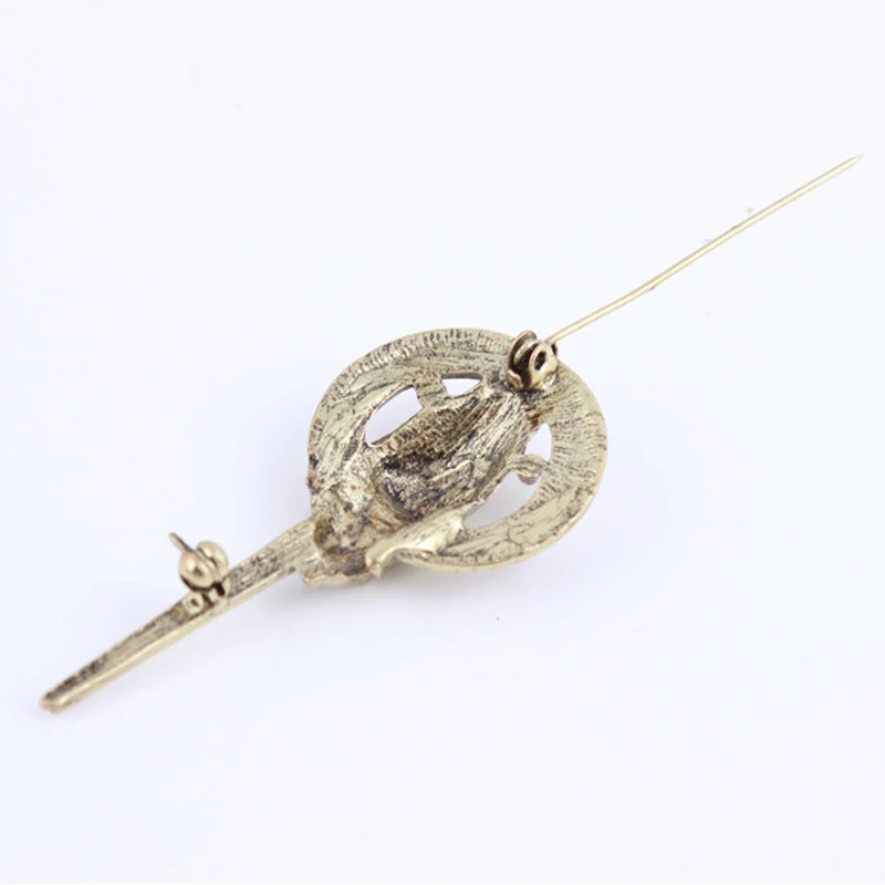 Брошь значок в форме скипетра ручной работы из бронзового сплава булавка для