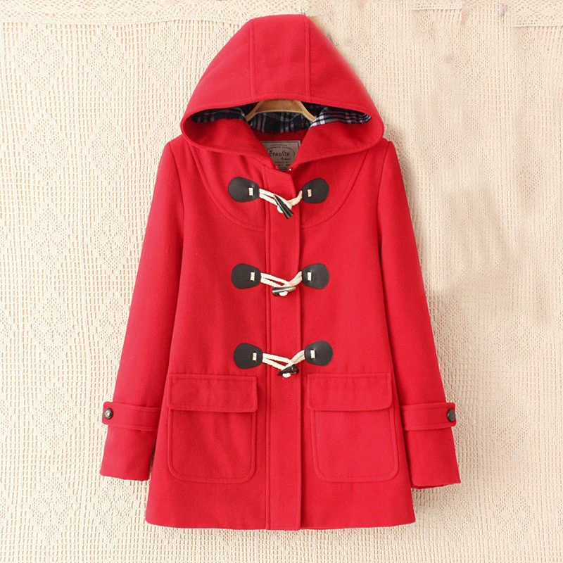 Мода 2017 г. Осенняя женская обувь Винтаж Толстовки шерстяной пиджак Рог Пуговицы