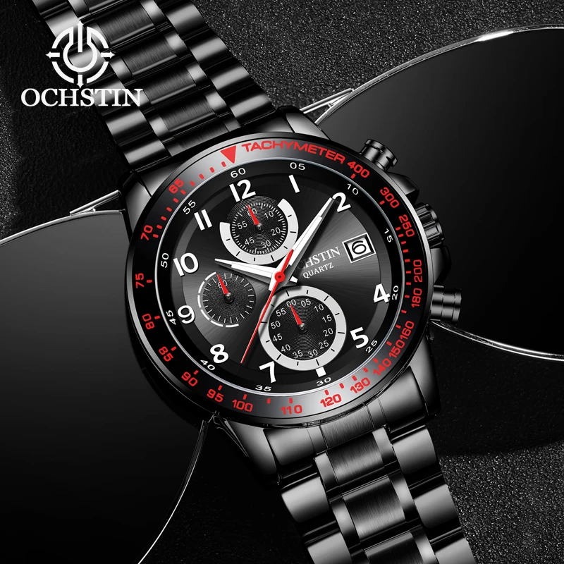 

OCHSTIN Luxury Full Steel Business Watch orologio militare Men Fashion Sport Quartz Chronograph Wristwatch mode homme horloges