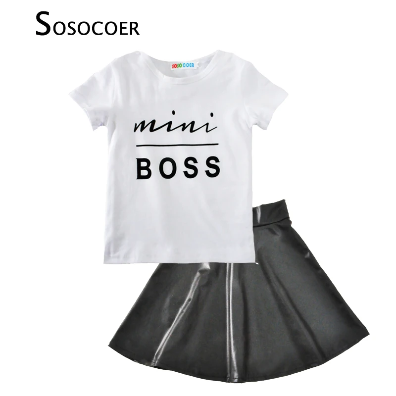 SOSOCOER/комплект одежды для маленьких девочек новинка 2017 года летняя футболка с