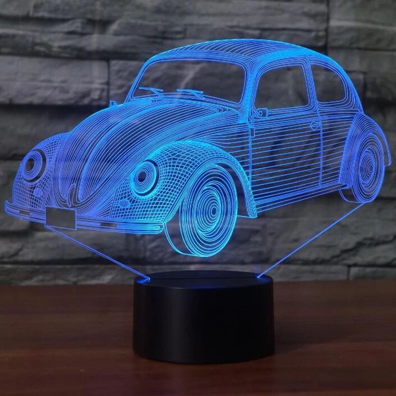 7 цветов визуальный модель автомобиля 3D светодио дный лампа Изменение 3d ночник