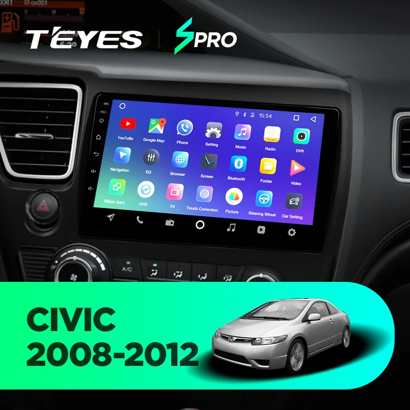 TEYES SPRO Штатная магнитола для Хонда Цивик Honda Civic 2008 2010 2011 2012 2013 Android 8.1, до 8-ЯДЕР, до 4+ 64ГБ 32EQ+ DSP 2DIN автомагнитола 2 DIN DVD GPS мультимедиа автомобиля головное устройство