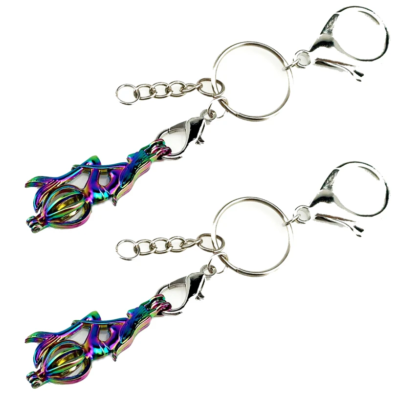 Брелок-цепочка брелок с серебряным покрытием застежка бусинами русалки клетка