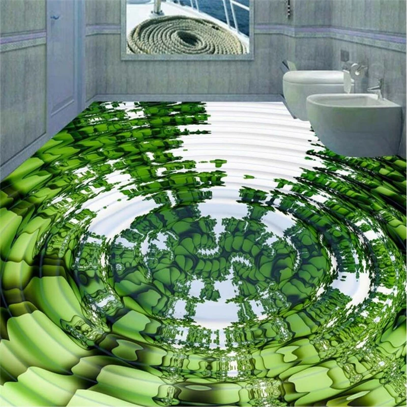 Пользовательские 3d Пол нового 3D пола волна воды спортивные обои декоративная