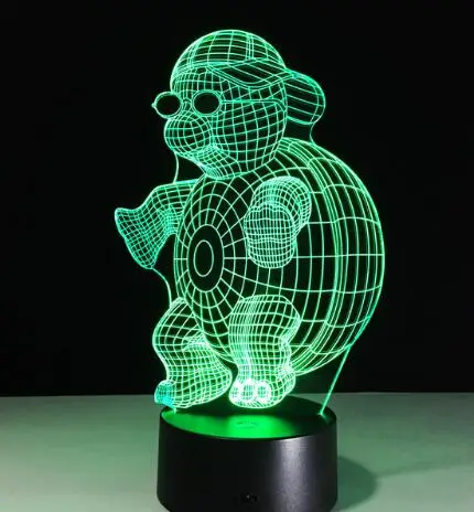7 colors change 2 3D светодиодный сенсорный Настольный светильник strongчерепаха гирлянда светодиодный USB 7 цветов Изменение ночные светильники как украшение для украшения спальни - Испускаемый цвет: 7 colors change 2
