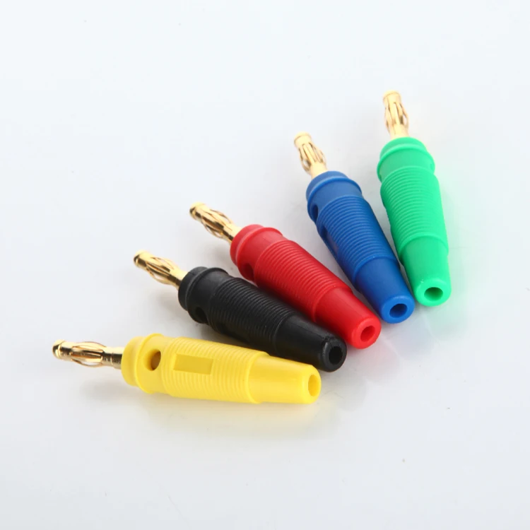 

2PCS BP004 4MM Banana Plug gold-plated copper M4 Audio connector/plug Horn line fittings Free welding plug Free shipping