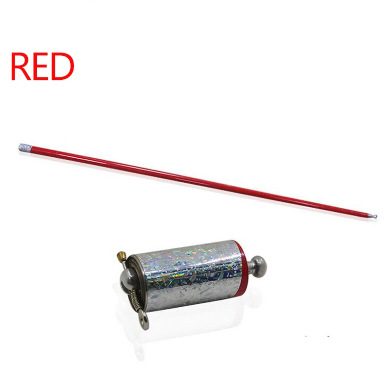 red 1 шт., длина 110 см, появляющаяся трость(доступно много цветов), профессиональный волшебник, волшебные трюки, сценическая, уличная, металлическая волшебная палочка - Цвет: red