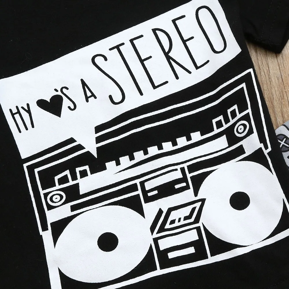 Комплект одежды для детей Детская летняя футболка с надписью и стерео принтом