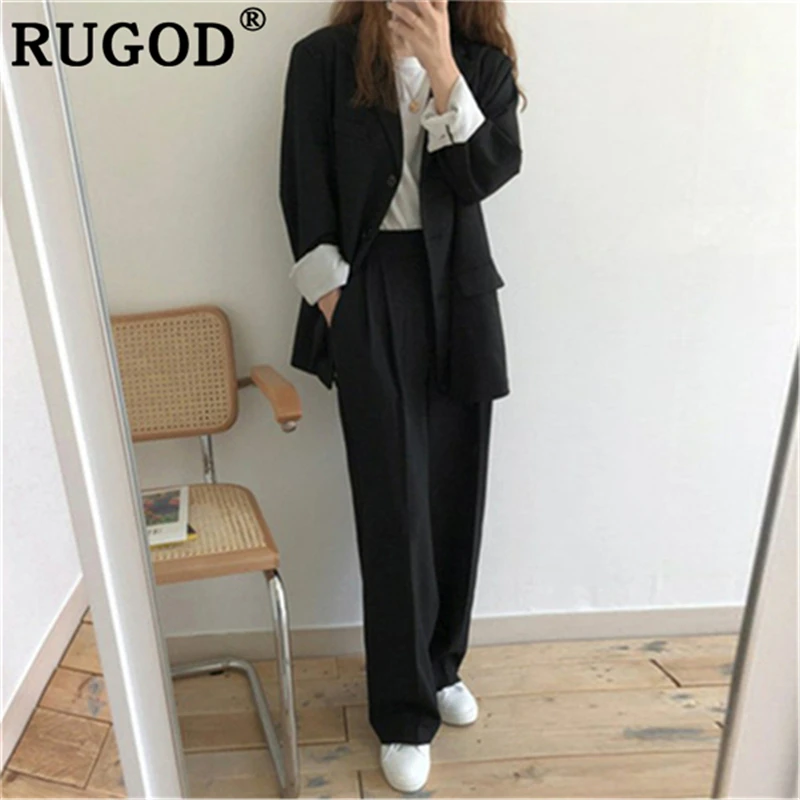 RUGOD корейский хаки Женский блейзер пиджак для женщин элегантный однобортный