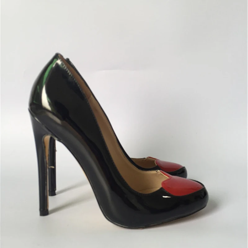 ENMAYLA/женские туфли-лодочки на каблуке-шпильке с красным сердцем белые вечерние