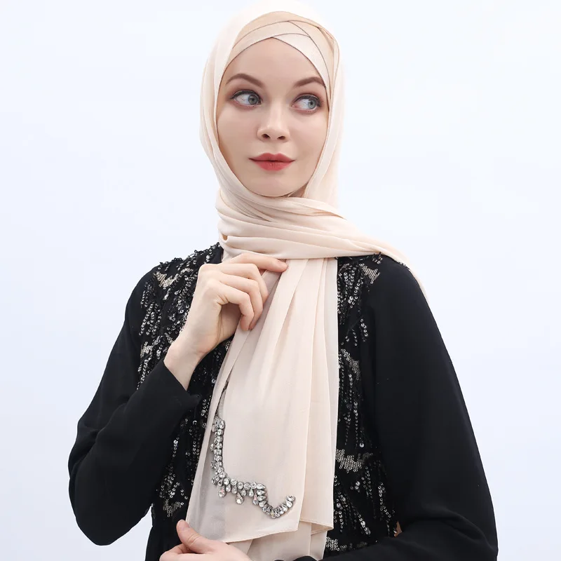 Abaya Дубай яркие разы мусульманские шифоновые шали с капюшоном для женщин