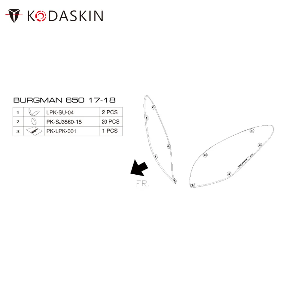 KODASKIN мотоциклетные ABS фары Защитная крышка для экрана фары защита фар подходит для SUZUKI Burgman 400/650 AN650