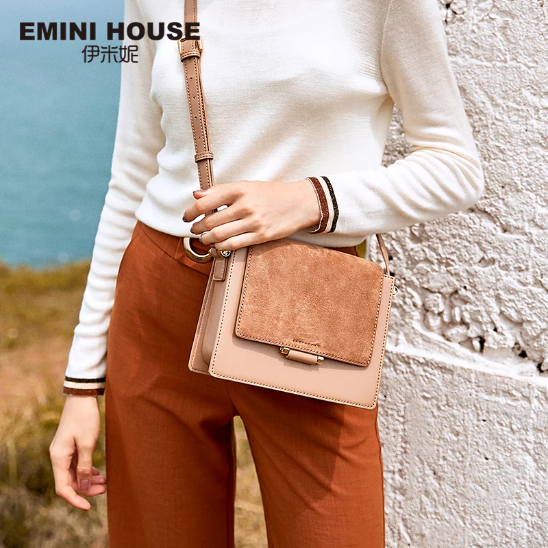 EMINI HOUSE, женские сумки через плечо из спилка с мехом,, сумки через плечо, женские одноцветные сумки через плечо