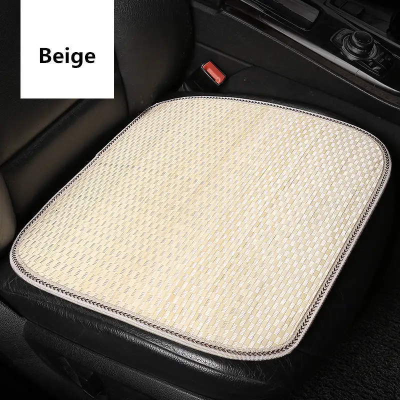 beige front 1pcs Бамбуковое волокно, воздушная охлаждающая Подушка, автомобильная бамбуковая Подушка на одно сиденье, четыре сезона, обычная бамбуковая подушка, Автомобильная подушка, подходит для большинства автомобилей - Название цвета: beige front 1pcs