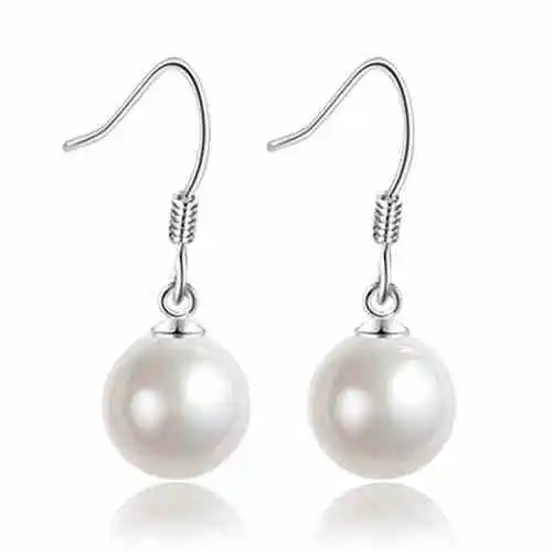 925 sterling shell pearl silver earrings white contracted|earrings rabbit|earring koreaearrings turquoise |