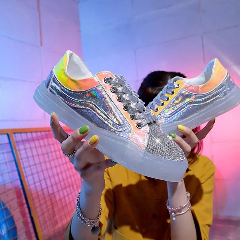 Брендовые весенние трендовые женские прозрачные кроссовки в стиле Харадзюку