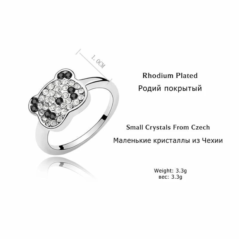 2020 для женщин ювелирные изделия из кристаллов панда с украшением в виде кольцо