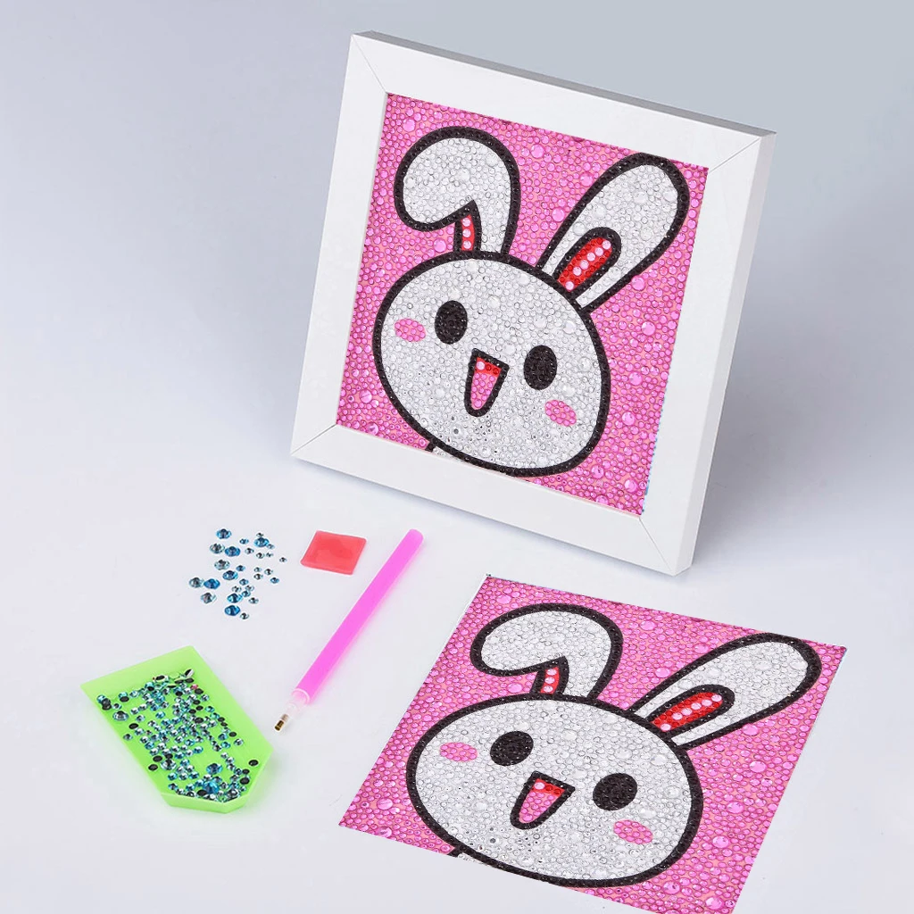 5D DIY Diamond Painting Cross Stitch Embroidery White Rabbit Mosaic Animal Home Decor Christmas Gifts For Kids | Дом и сад