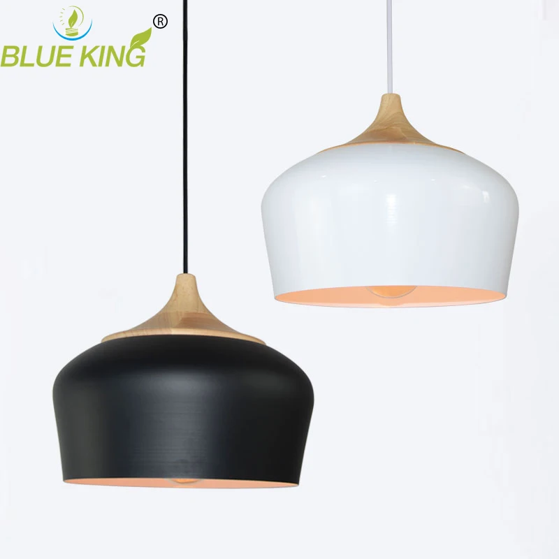

Modern Aluminum Pendant Lights Loft Hanging Restaurant Coffee Shop Lustres E27 Edison LED Bulb Pendant Lamp Black White