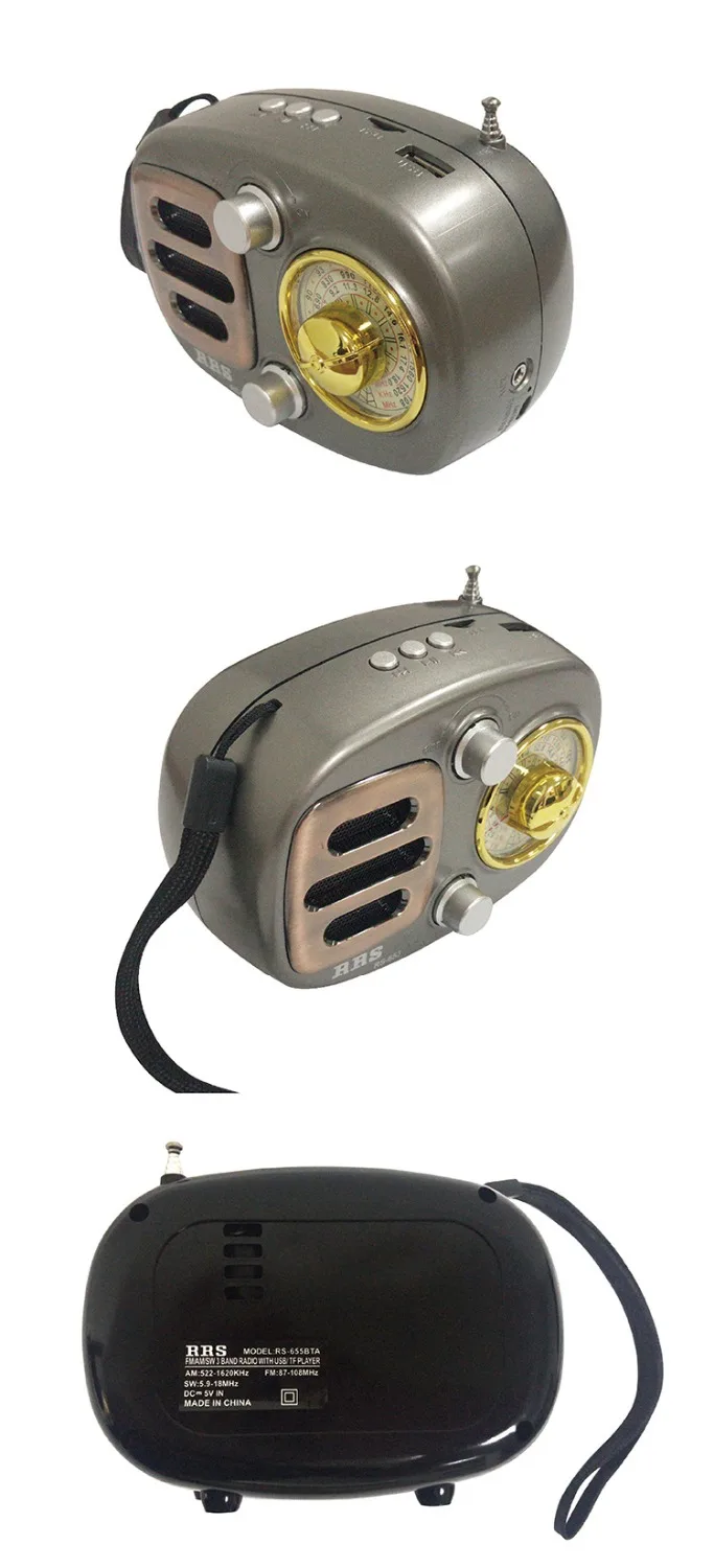 Беспроводной динамик перезаряжаемый Bluetooth Ретро стиль FM/AM/SW радиоприемник