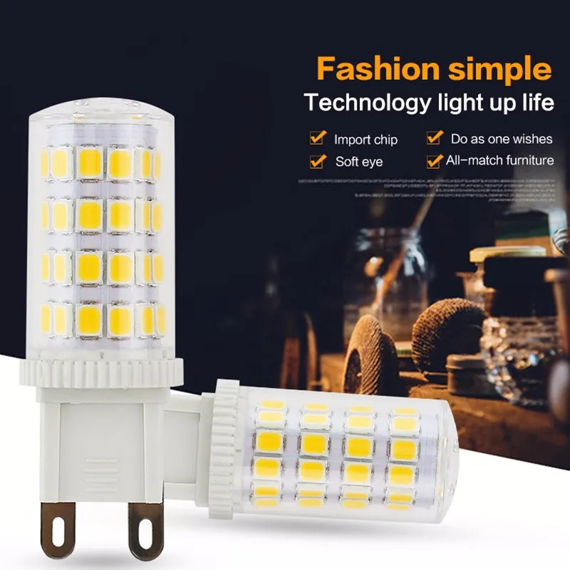 Керамический G9 светодиодный 33 S 51 75 AC 220V 230V светильник SMD 2835 g9 заменить 30 60W