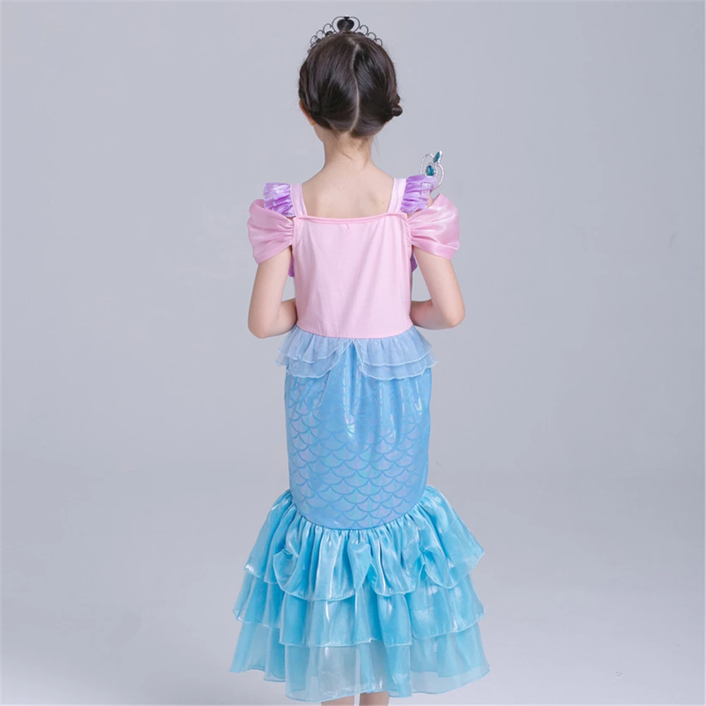 The Little Mermaid Halloween Costume Christmas Girls Fancy Princess Ariel Dress Summer Children's Evening Party Wig | Детская одежда