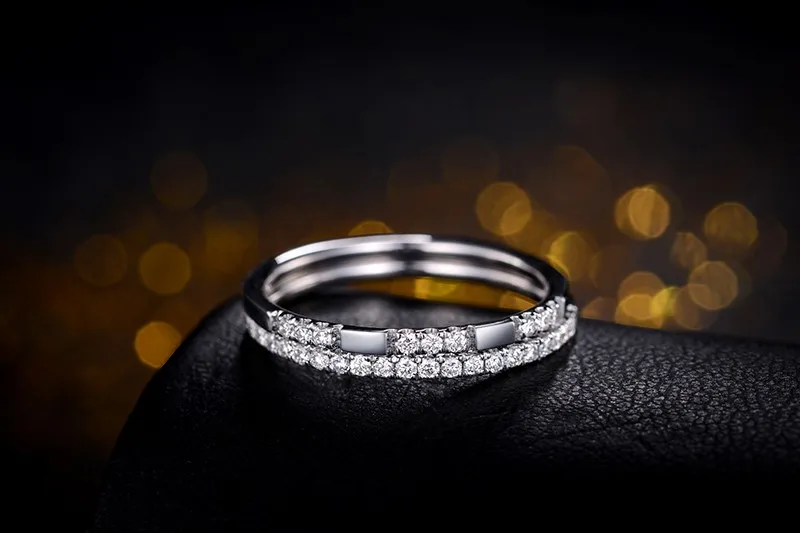 ZOCAI Кольцо с натуральным бриллиантом 0,23 ct сертифицированный бриллиант 18 K кольцо из белого золота 2 шт обручальные кольца ювелирные украшения W05538