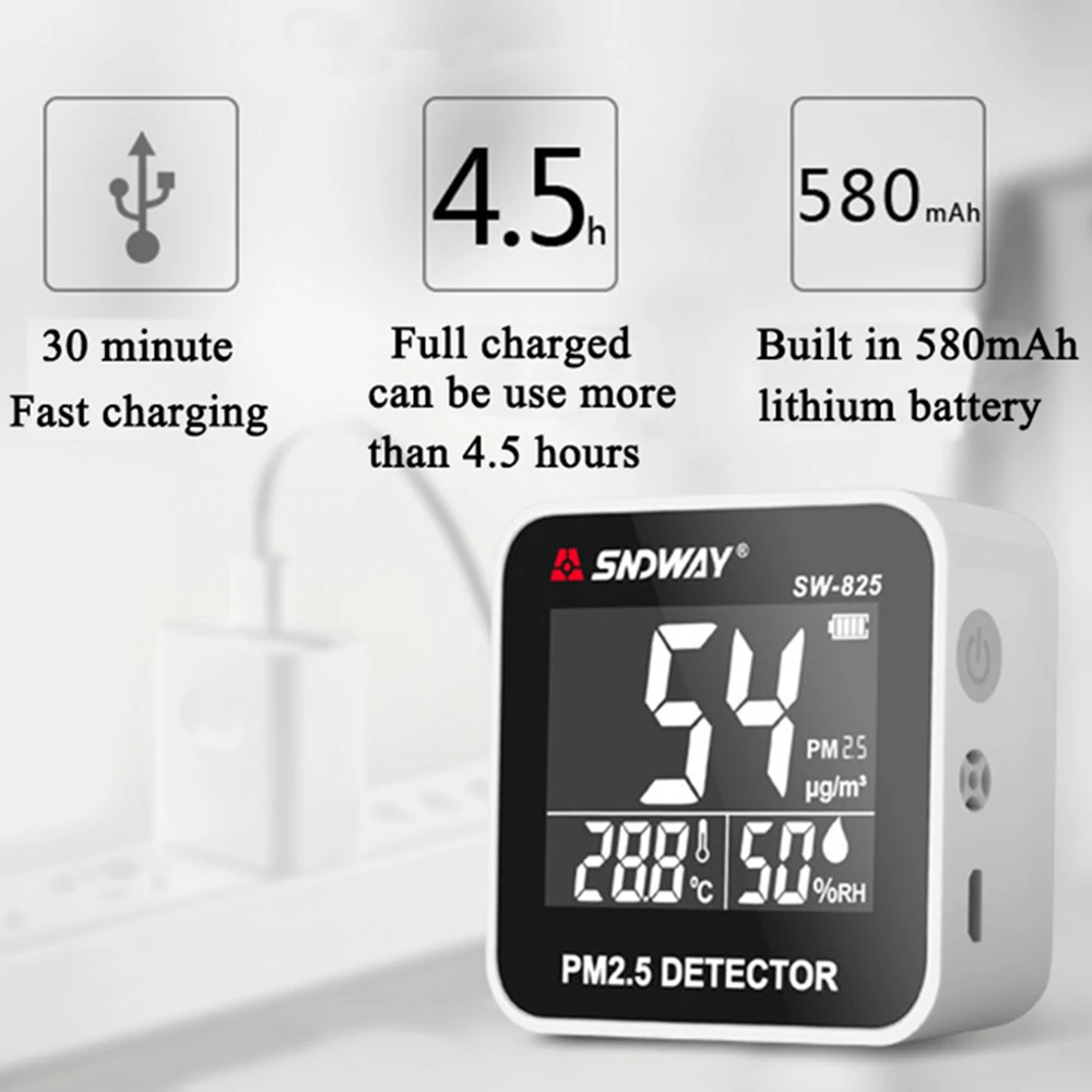 Sndway PM2.5 детектор газовый тестер Измеритель Качества Воздуха лазерный