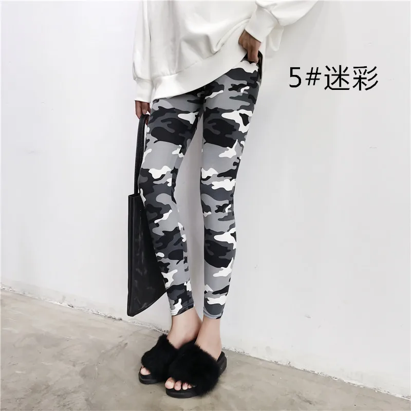 2021 Camouflage Womens for Leggins Graffiti Style Slim Stretch Trouser Army Green Leggings Deportes Pants | Женская одежда