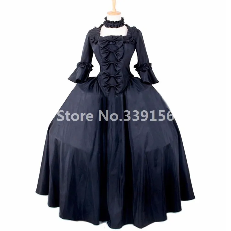 Черное платье вампира на Хэллоуин маскарадное в готическом стиле времен