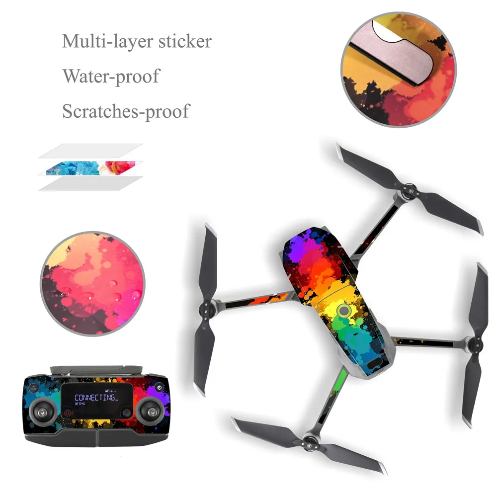 Полный набор наклеек из ПВХ для DJI MAVIC 2 Pro + пульт дистанционного управления