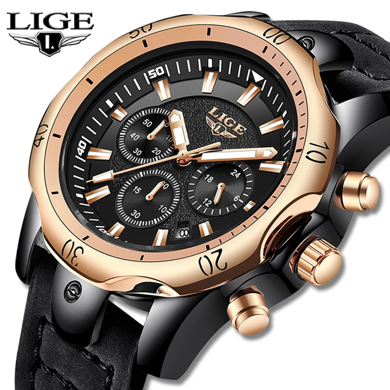 Erkek Kol Saati LIGE Watch Men Fashion Sports Quartz Mens Watches Top Brand Luxury Military waterproof Relogio Masculino | Наручные часы