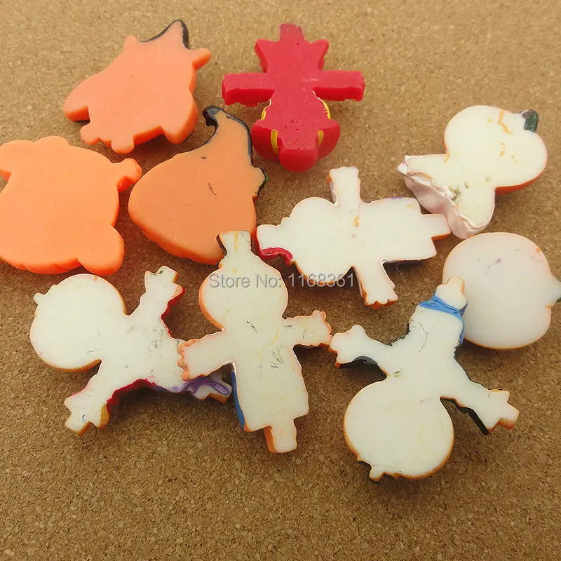 5 шт./лот украшение для волос из смолы с плоской спинкой Хэллоуина тыквы каракули