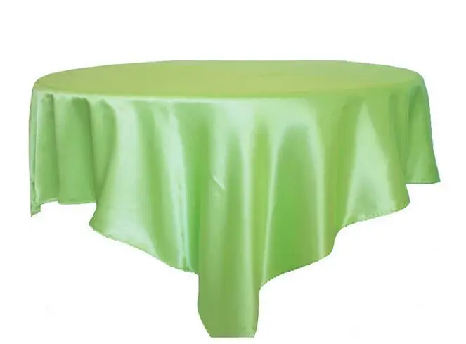 light green 1 шт. 145x145 см черная атласная Скатерть, двойной сшитый край, Скатерть для свадьбы, дома, рождественской вечеринки, украшение стола - Цвет: light green