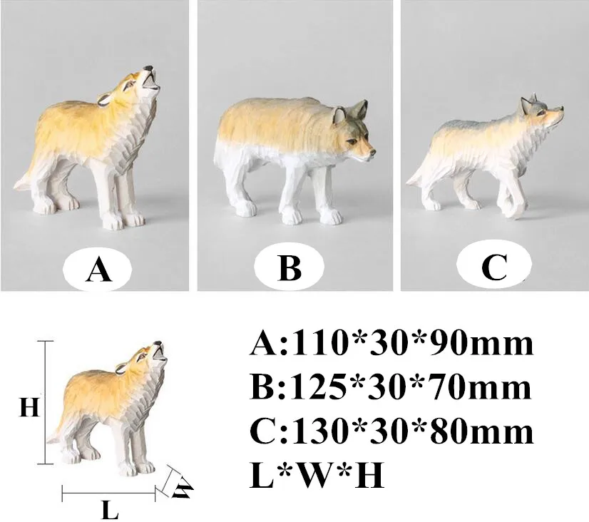 Маленькие цельные деревянные резные статуэтки животных ручной работы