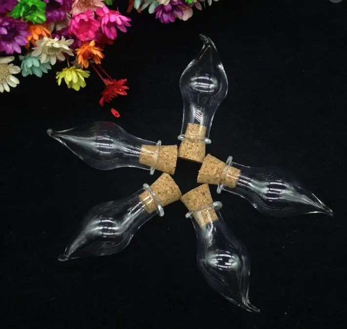 100 шт. стеклянная бутылка для желаний подвеска в форме Чили милая дрифта с пробкой