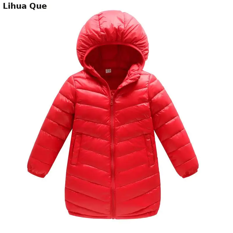 Детская зимняя куртка 2017 года для девочек Модная легкая зимнее пальто теплое