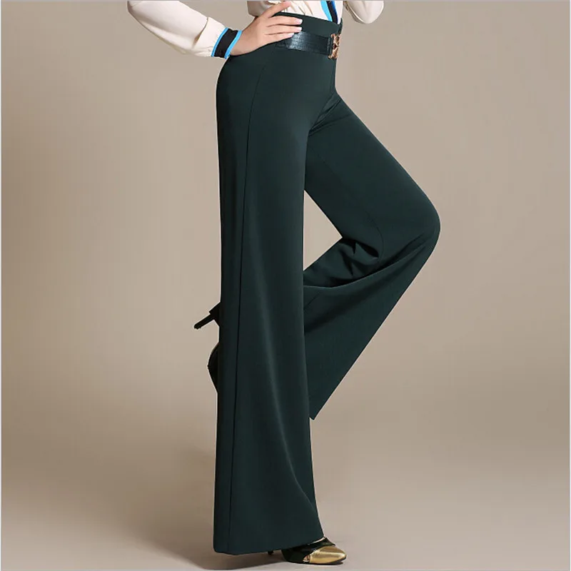 Высокое качество размера плюс брюки с широкими штанинами 2021 черные женские