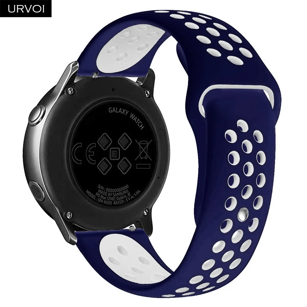 URVOI для Galaxy Watch Active/42/46 мм gear sport Силиконовый ремешок быстроразъемные контакты мягкий сменный 22 мм/20 мм